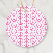 Pink Peace Sign Groovy Gift Wrap フェイバータグ (裏面)