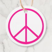 Pink Peace Sign Groovy Gift Wrap フェイバータグ (正面)