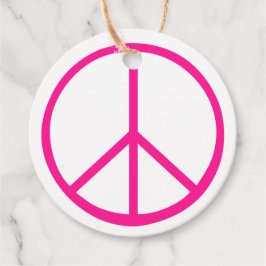 Pink Peace Sign Groovy Gift Wrap フェイバータグ