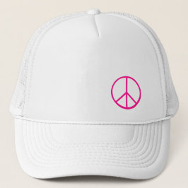 Pink Peace Sign Modern White キャップ