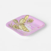 Pink Peach Butterfly ペーパープレート (傾斜あり)
