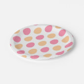 Pink Peach Easter Eggs Spring Paper Plates ペーパープレート (アングル)