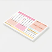 Pink Peach Goals Mood Daily Selfcare Planner ポストイット (アングル)
