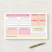 Pink Peach Goals Mood Daily Selfcare Planner ポストイット (デスク)