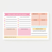 Pink Peach Goals Mood Daily Selfcare Planner ポストイット (正面)