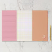 Pink Peach Lined Grid & Blank Monogrammed ペーパーパッド (インサイチュ)