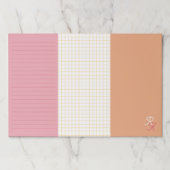 Pink Peach Lined Grid & Blank Monogrammed ペーパーパッド (正面)