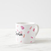 Pink Peach Rose Petals Floral   エスプレッソカップ (正面右)