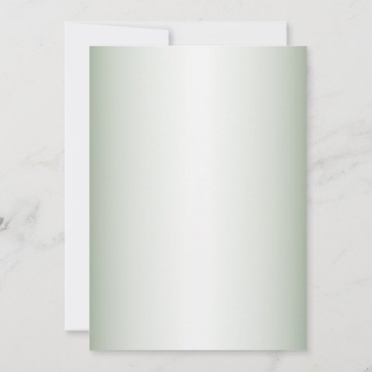 Pink Peach Roses Rustic Green Geometric Wedding 招待状 (裏面)