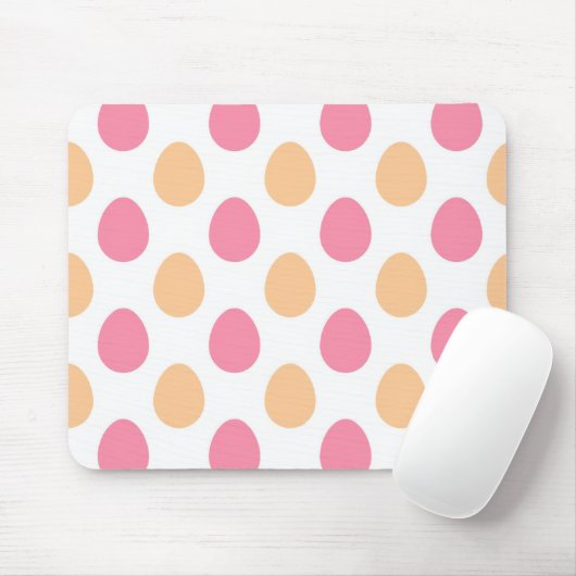 Pink Peach Spring Easter Eggs Paattern Mousepad マウスパッド (マウス)