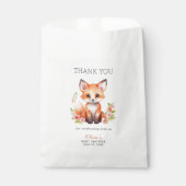 Pink Peach Woodland Fox Baby Shower Favor Bag フェイバーバッグ (正面)