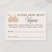 Pink Pear Guess How Many Kisses Bridal Shower Game エンクロージャーカード (正面)