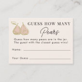 Pink Pear Guess How Many Pears Bridal Shower Game エンクロージャーカード (正面)