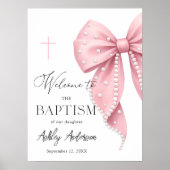Pink Pearl Bow Baptism Welcome  ポスター (正面)