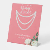 pink pearls bridal shower 台座サイン (正面)