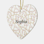 Pink Pearls Gold Chain   セラミックオーナメント (左)