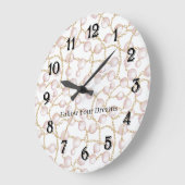 Pink Pearls Gold Chain   ラージ壁時計 (傾斜)