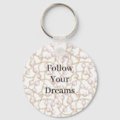 Pink Pearls Gold Chain Birthday キーホルダー (正面)