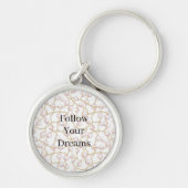 Pink Pearls Gold Chain Birthday キーホルダー (正面)