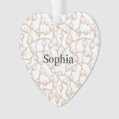 Pink Pearls Gold Chain Christmas オーナメント (正面)