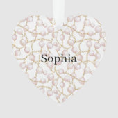 Pink Pearls Gold Chain Christmas オーナメント (正面)