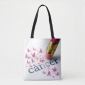 Pink Pencil Erasing Cancer Text  トートバッグ (正面)