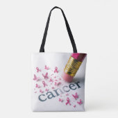 Pink Pencil Erasing Cancer Text  トートバッグ (裏面)
