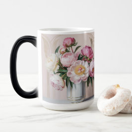  Pink Peonies Art Deco Morphing Mug モーフィングマグカップ
