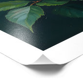 Pink Peonies Artwork on Emerald Green フォトプリント (角)