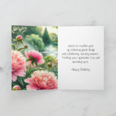Pink Peonies at Park Happy Birthday Card for Aunt カード (内部)