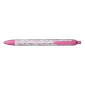 Pink Peonies Custom Name Pen 青ボールペン (裏面)