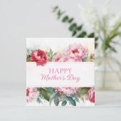 Pink Peonies Happy Mother's Day シーズンカード (スタンド正面)