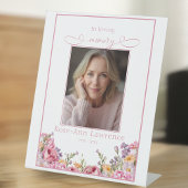 Pink Peonies In Loving Memory Tribute Remebrance 台座サイン