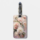 Pink Peonies Monogram Name Personalized ラゲッジタグ (裏面縦)