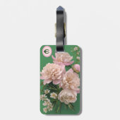 Pink Peonies Monogram Name Personalized ラゲッジタグ (裏面縦)