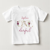 Pink peonies onederful birthday party watercolor ベビーTシャツ (正面)