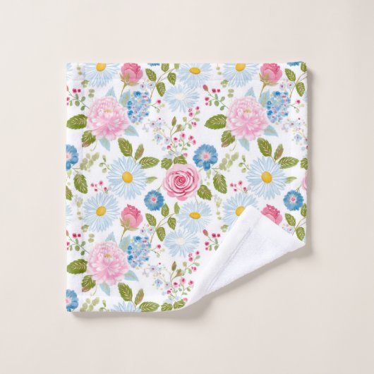 Pink Peonies Pattern Towel バスタオルセット (ウォッシュタオル)