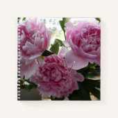 Pink Peonies Spiral Notebook ノートブック (正面)