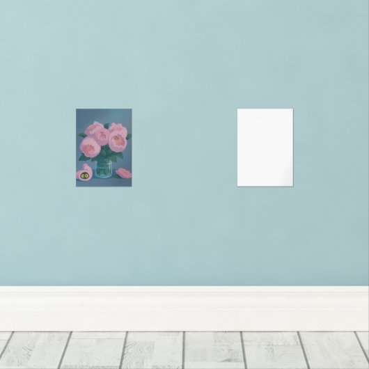 Pink Peonies with Hidden Cat Eyes (ウッドフロア)