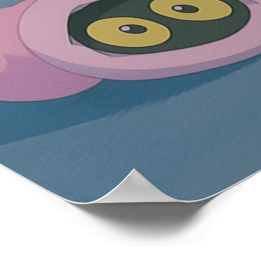 Pink Peonies with Hidden Cat Eyes ポスター (角)