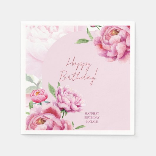 Pink Peony  スタンダードカクテルナプキン (正面)