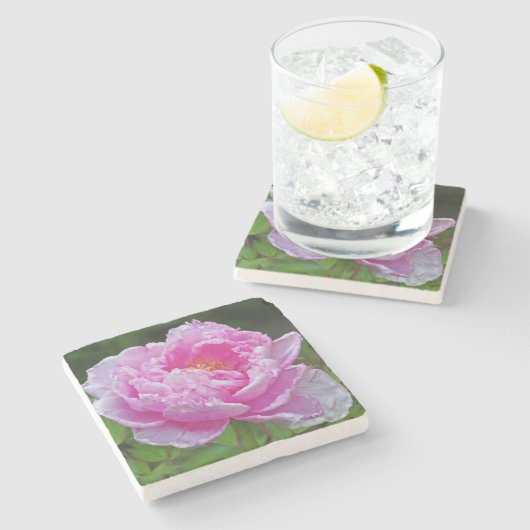 "PINK PEONY" 大理石 コースター (横)