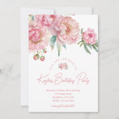 Pink Peony 30th Birthday Invitation 招待状 (正面)
