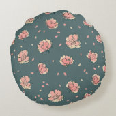 Pink Peony and Bow Pattern ラウンドクッション (裏面)