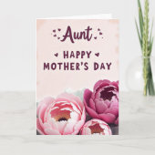 Pink Peony Aunts Day Card カード (正面)