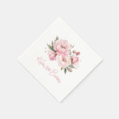 Pink Peony Birthday Cocktail Napkin スタンダードカクテルナプキン (角)