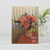 Pink Peony Bouquet Flat Thank You Card サンキューカード (スタンド正面)