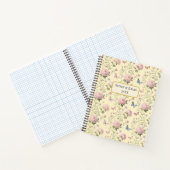 Pink Peony Butterfly Floral Pattern ノートブック (内部)