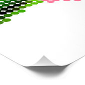 Pink Peony Dot Mosaic Flower ポスター (コーナー)