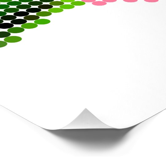 Pink Peony Dot Mosaic Flower ポスター (コーナー)